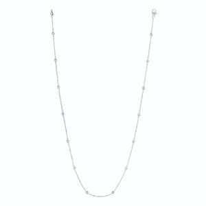0.50 Carat Diamond by the Yard Necklace G SI 14K White Gold 14 stones 18 inches